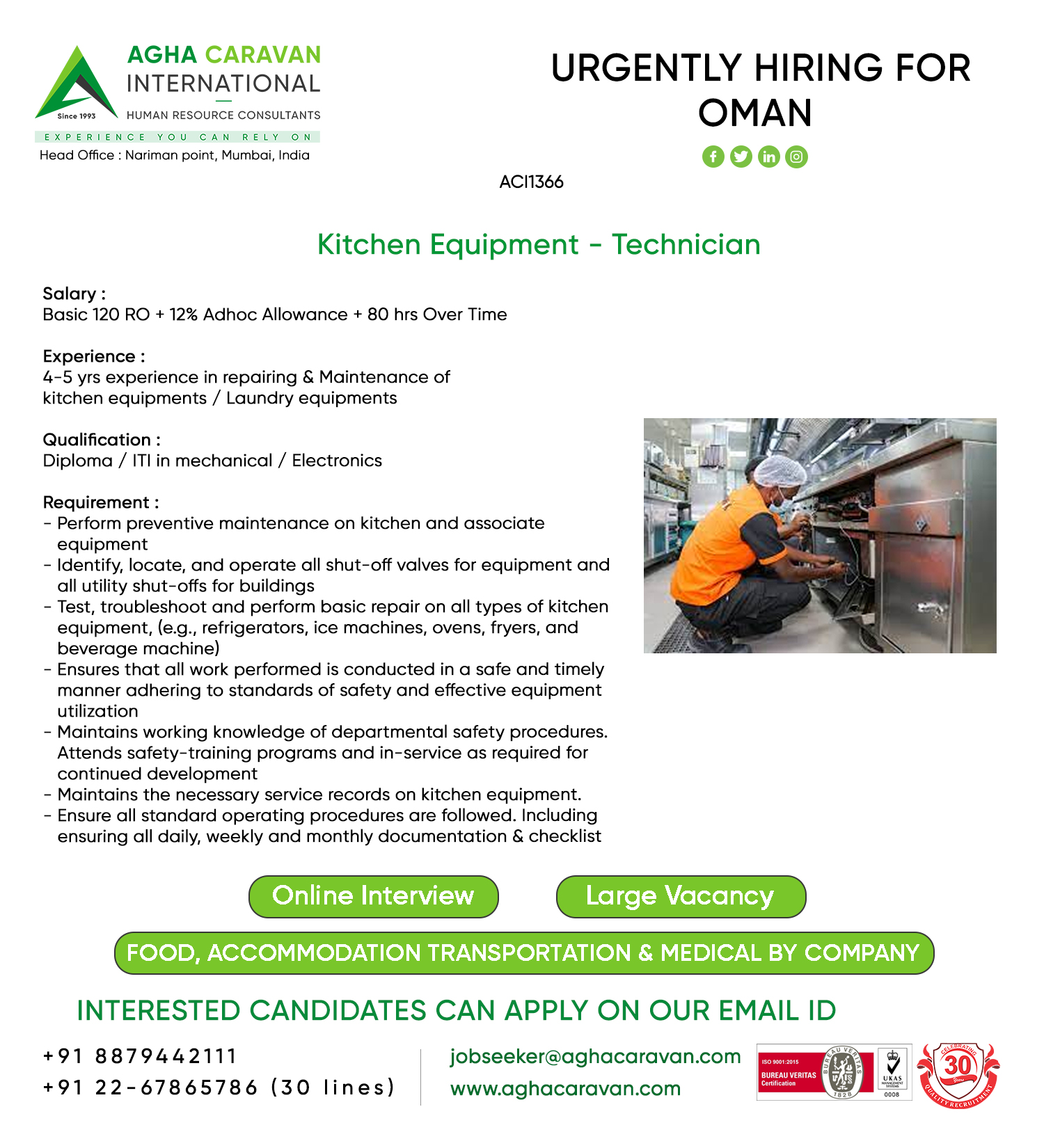 Kitchen Equipement Technician