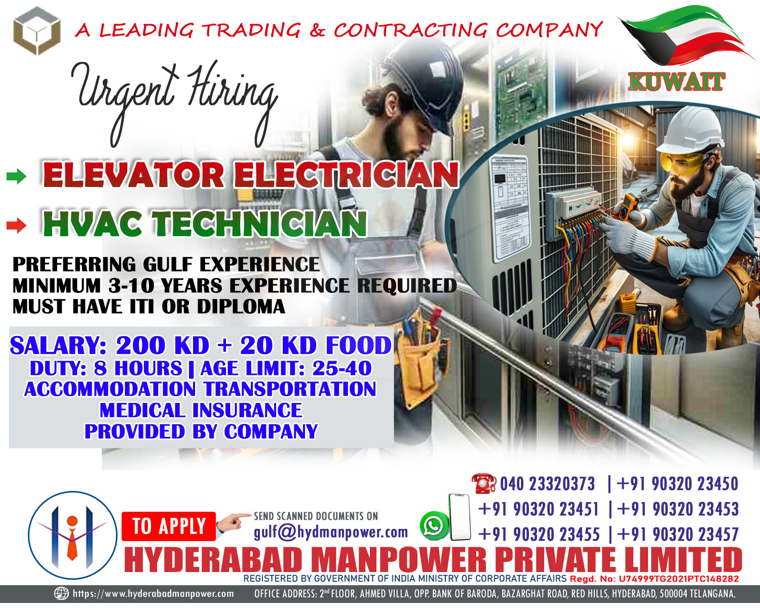 Urgent Hiring for A Leading Trasding & Contracting Company of Kuwait