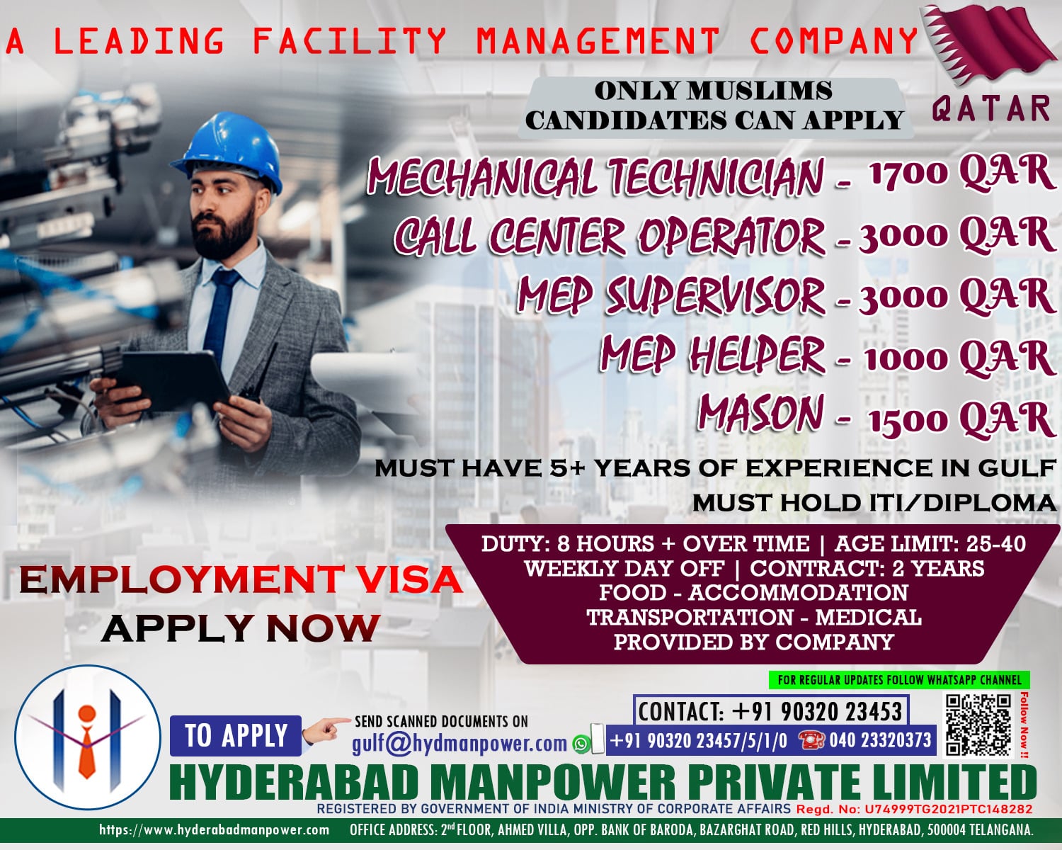 Urgent HIring for A Leading Facility Management Company