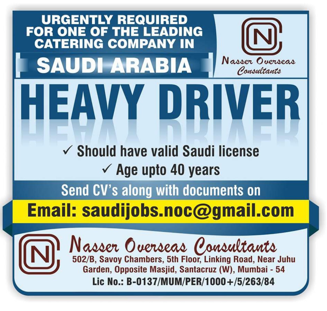 Required Heavy Driver for Saudi