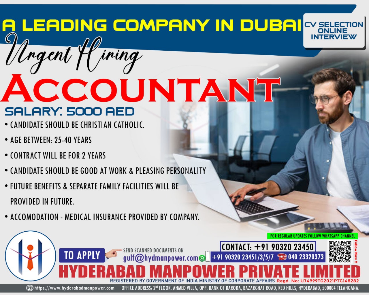 Urgent Hiring for A Leading Company of DUBAI