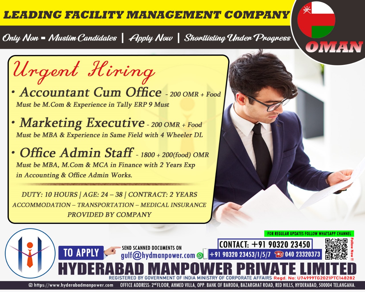 Urgent Hiring for A Leading Facility Management Company of OMAN