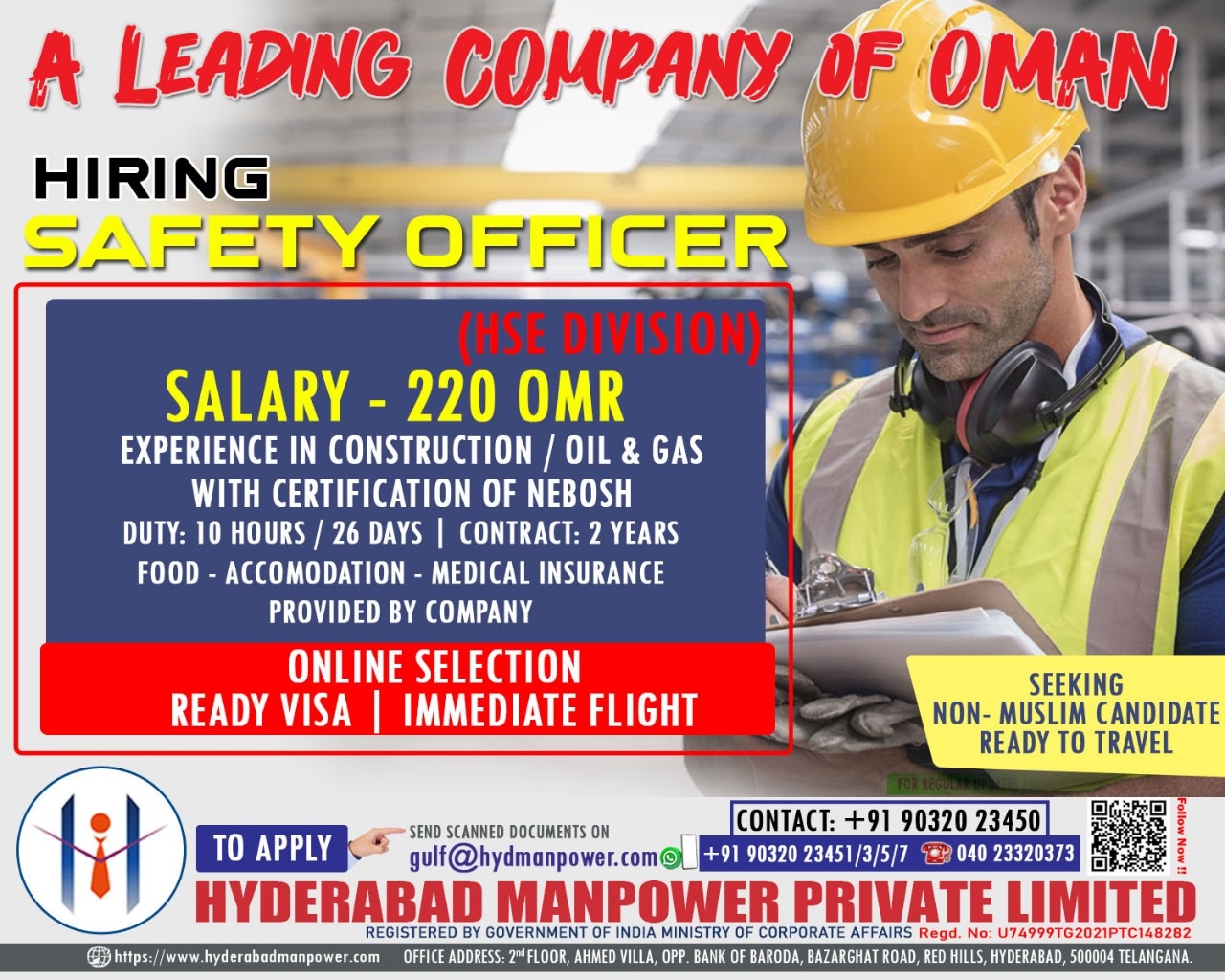 Urgent Hiring for A Leading Company of OMAN