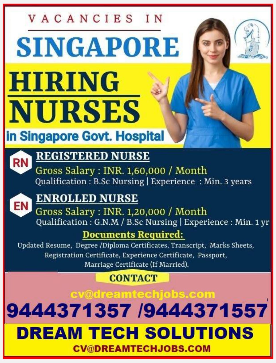 Vacancies in Singapore for Nurse