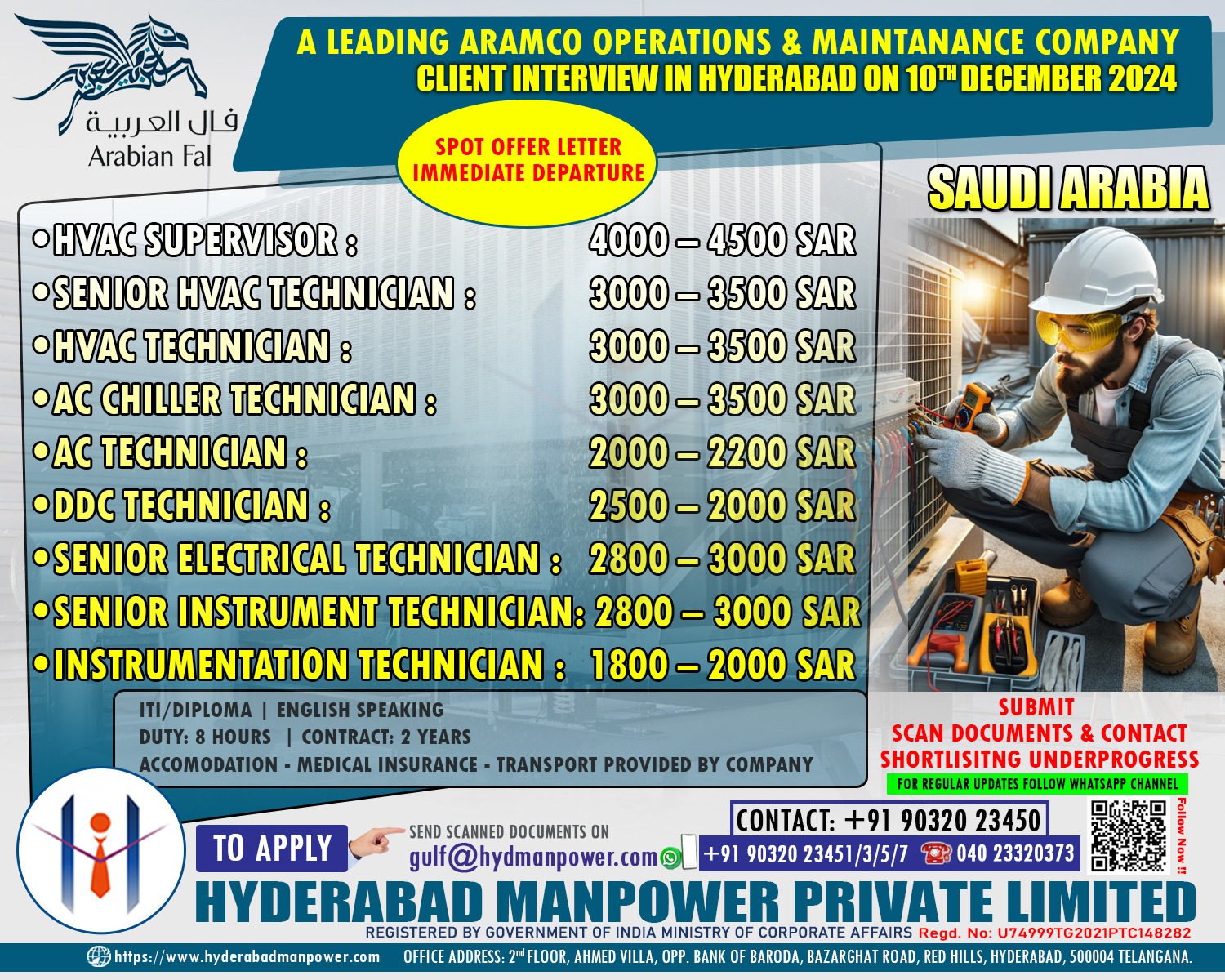 Urgent Hiring for A Leading Aramco Operation & maintenance Company Saudi Arabia