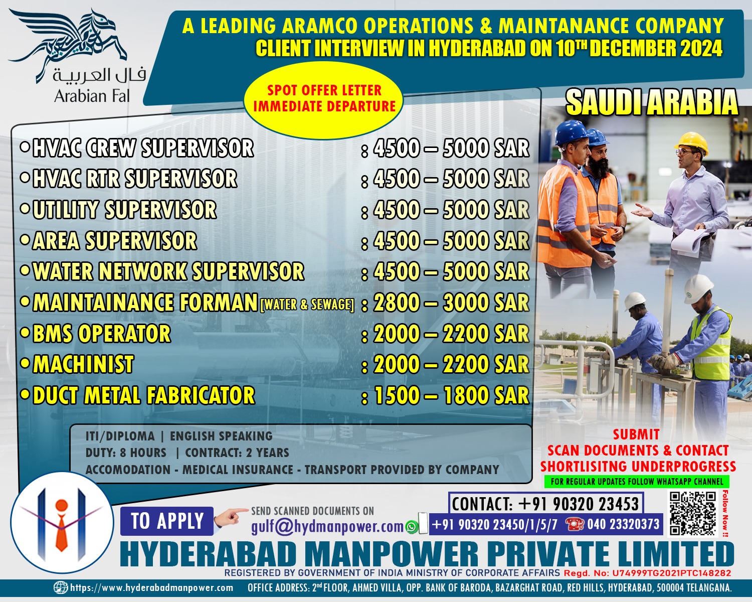 Urgent Hiring for A Leading Aramco Operation & maintenance Company Saudi Arabia