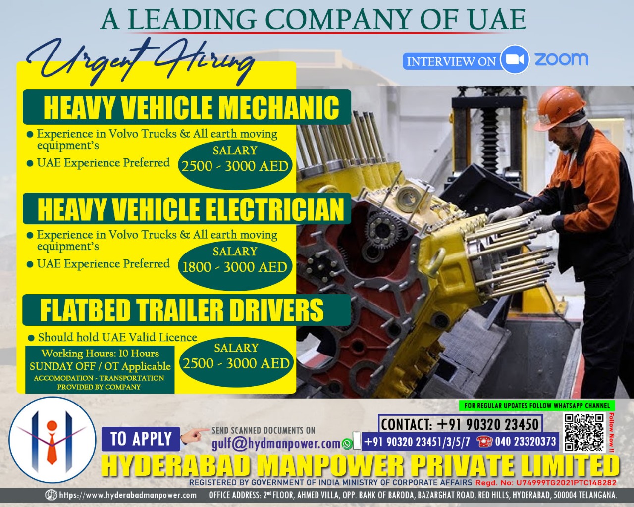 Urgent Hiring for A Leading company of UAE