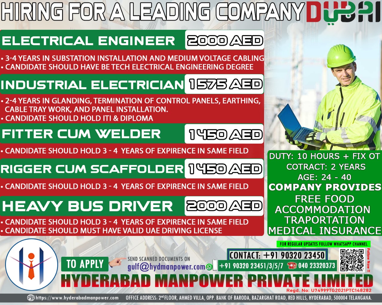 Urgent Hiring for A Leading Company of DUBAI