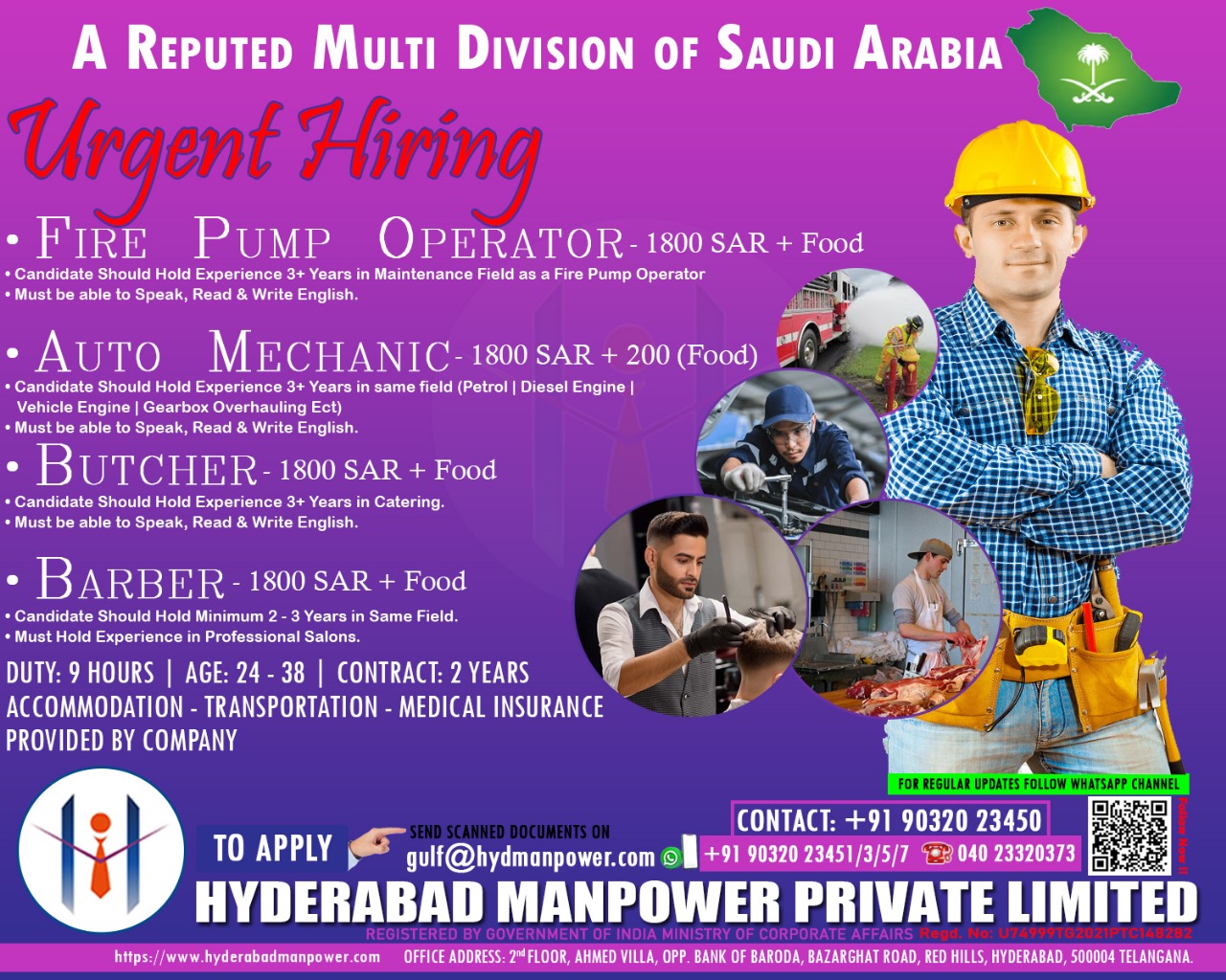 Urgent Hiring for A Reputed Division of Saudi Arabia