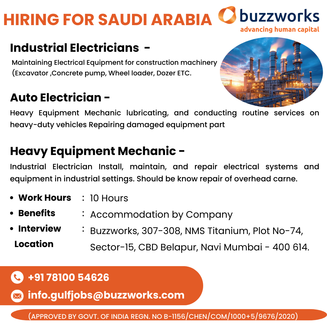 We are Hiring for Saudi Arabia